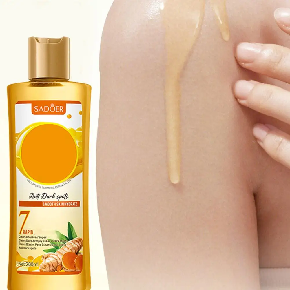 Aceite corporal con infusión de cúrcuma, 200ml, blanqueamiento y hidratación, cuidado de la piel del rostro, producto para la piel, hidratante, mejora el tono de la piel A0Y7