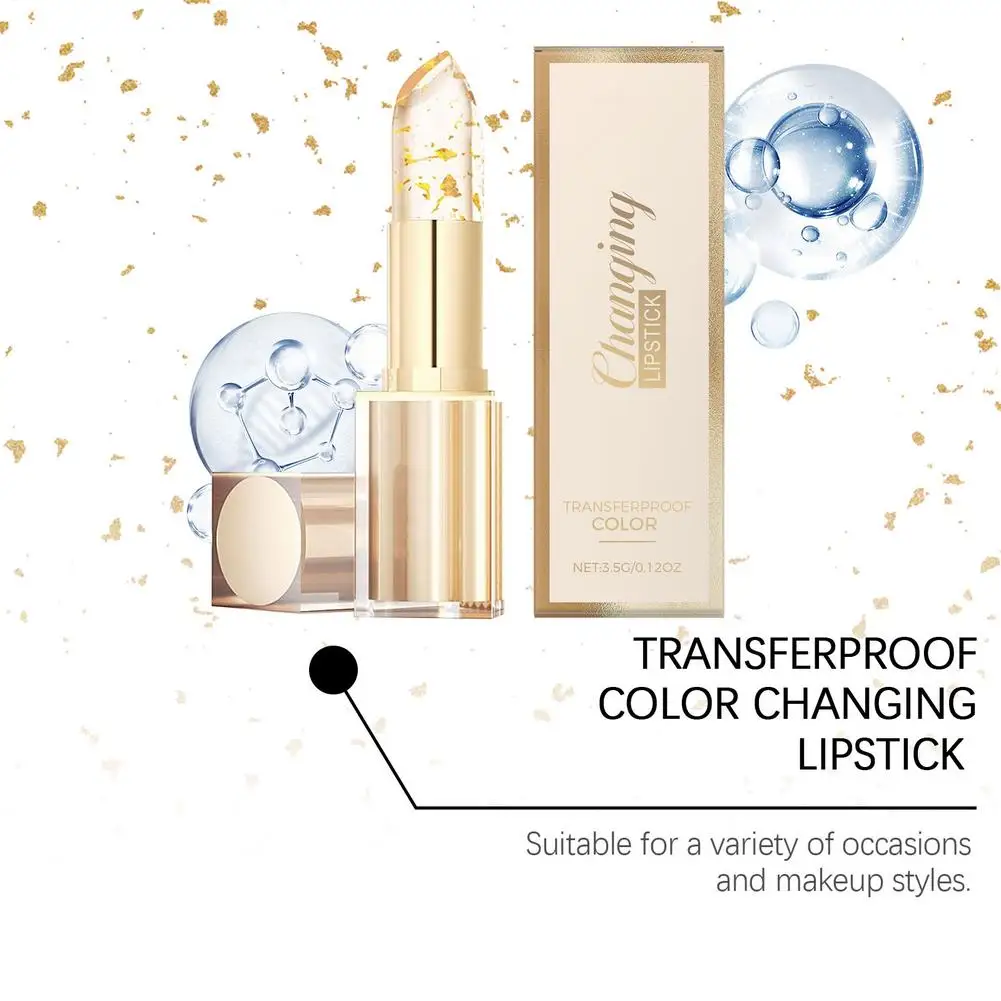 Ph Color Reacts Lippenbalsam mit Blattgold - Pflegender, langanhaltender, nicht fettender Lippenstift, spendet Feuchtigkeit und repariert spröde Lippen für Frauen. – Detail 12
