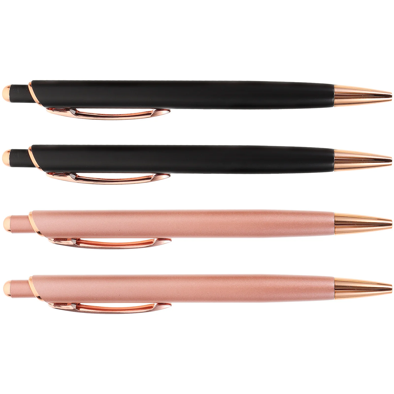 

4pcs Press Ballpoint Pen Metal Fine Ink Smooth Writing Ergonomic Design Comfortable Daily Use Portable Writing Pen For