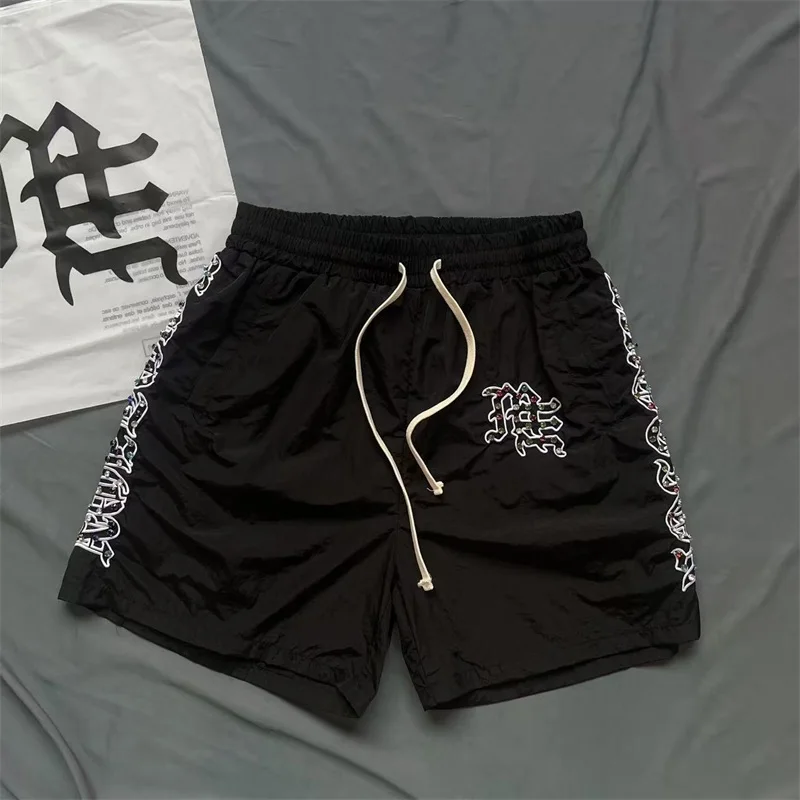 

Черные шорты большого размера MIXED EMOTION для мужчин и женщин, 1:1, высококачественные спортивные штаны с завязками и буквенным принтом