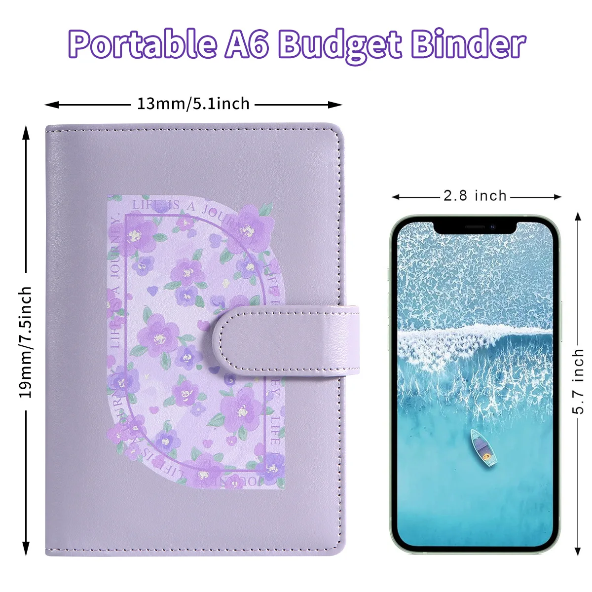 New Budget Binder with Zipper Envelopes, A6 Money Saving Binder Cash Envelopes for Budgeting, PU Leather Planner Money Organizer