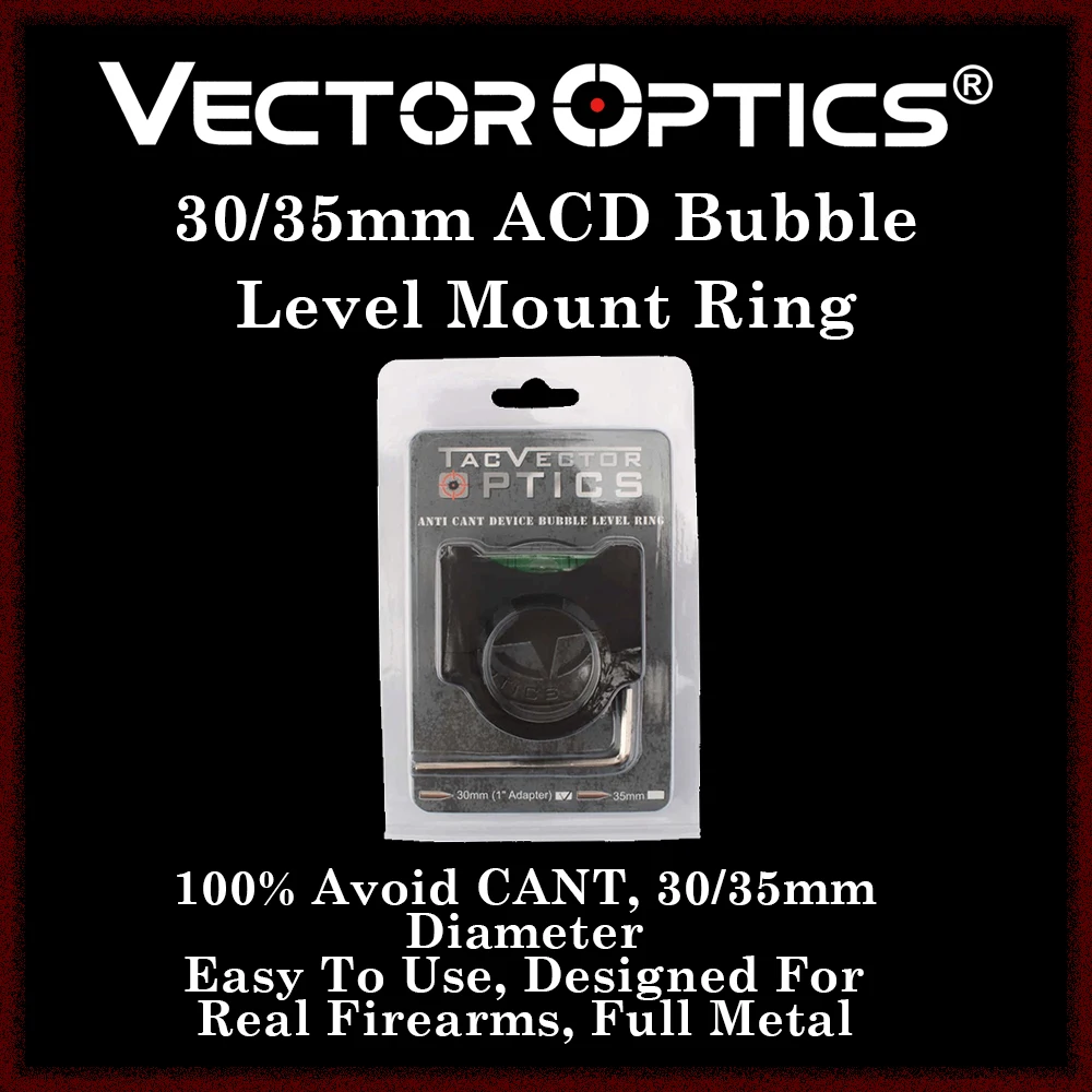 Vector Optics-mira de Rifle con nivel de burbuja, anillo de pistola de aire, tubo de equilibrio, tubo de Airsoft, montaje de pistola, 25,4mm, 30mm,