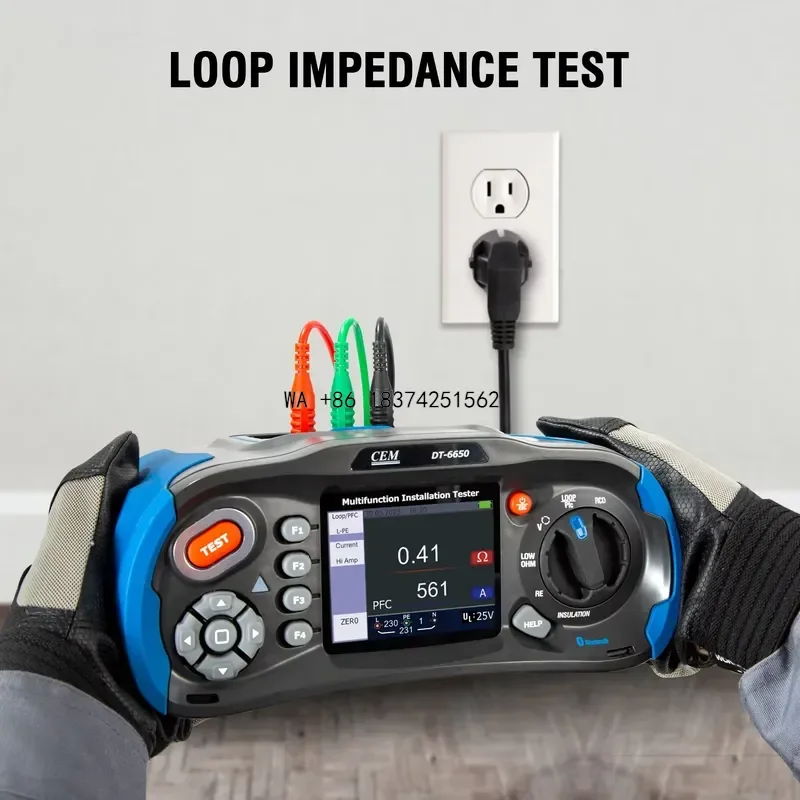 Wmwmnu 3.5 Inch Display Electrical Installation Tester Insulation Low Ohm Continuity Beeper LOOP RCD AC for Compare Fl 1664