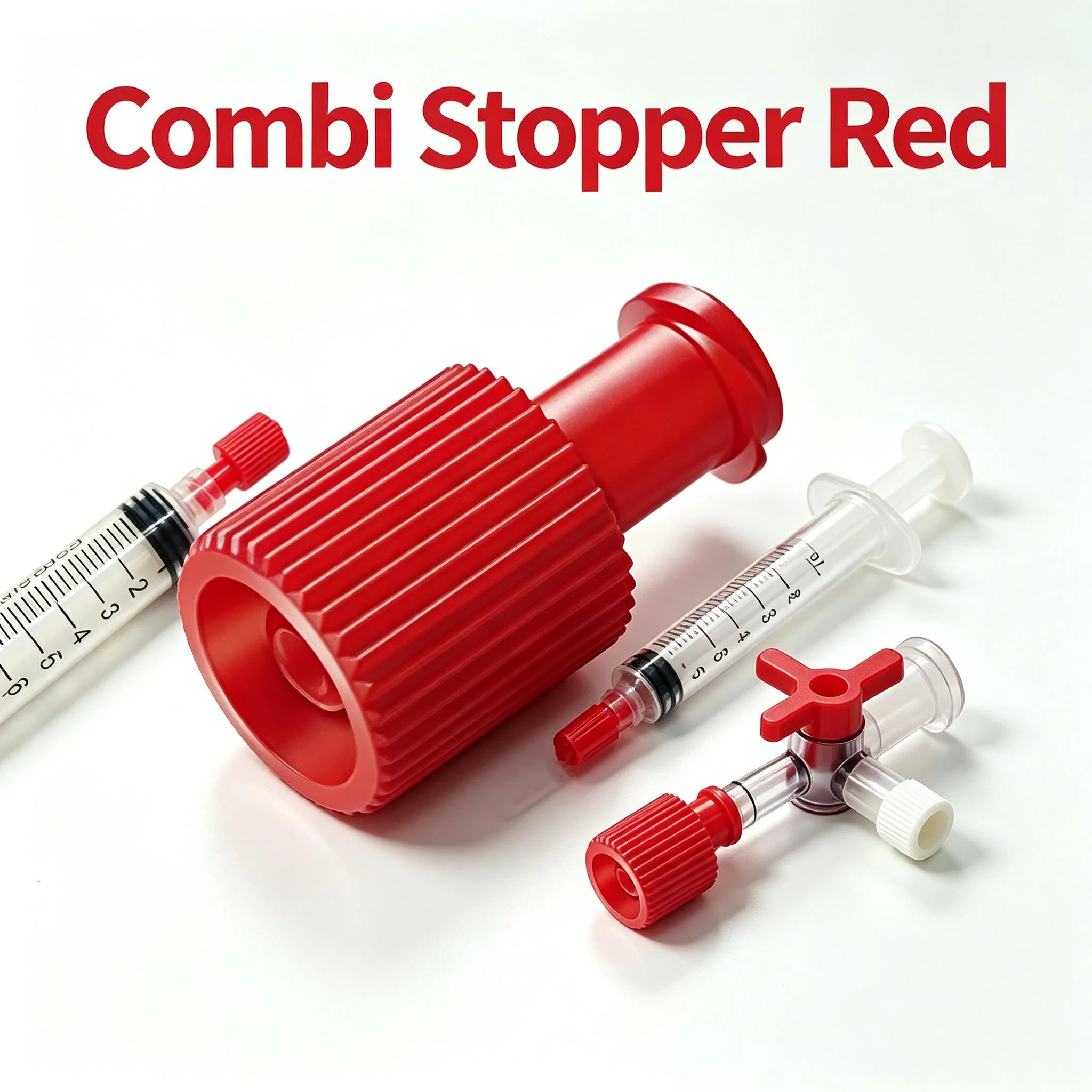 Sterile Combi Stopper Red Male Female Luer lock Design 50-100PCS Sealed Liquid Anti Leak Protection Independent Packaging