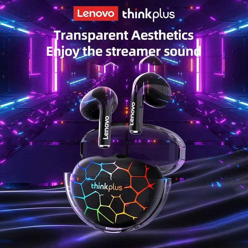 Lenovo LP80 PRO RGB Wireless Bluetooth 5.3 Earphones TWS HIFI Gaming Earbuds Noise Reduction Headset Sport Earbuds Gradient Glow