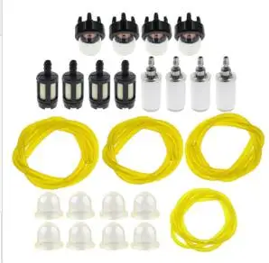 Fuel Line Tubing Kit 4pcs 60cm Yellow with Fuel Filter for For PRIMER Bulb Application on Engine Operated Gear