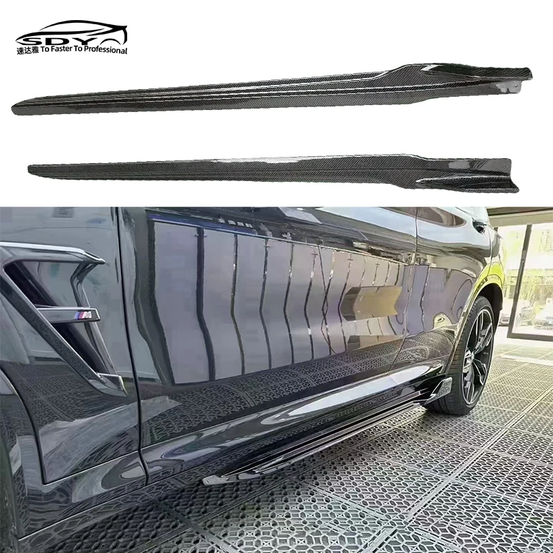 

X3 G01 X4 G02 High Quality Carbon Fiber Black Warrior Style Side Skirt Side Bumper Lip for G01 X3 G02 X4
