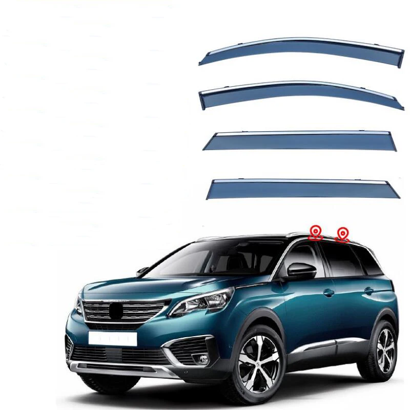 

Car Window Visor Rain Guard Side Window Deflector Weather Shield For Peugeot 5008 2016 2017 2018 2019 2020