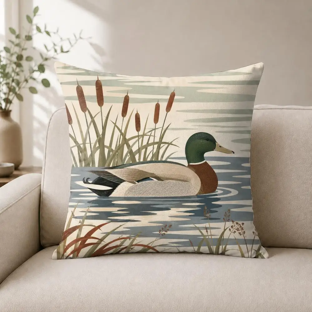 Serene Lake Wilderness Cushion Cover Soft Plush Cushion Case Throw Pillowcase Cozy Home Sofa Bed Living Room Bedroom Decor