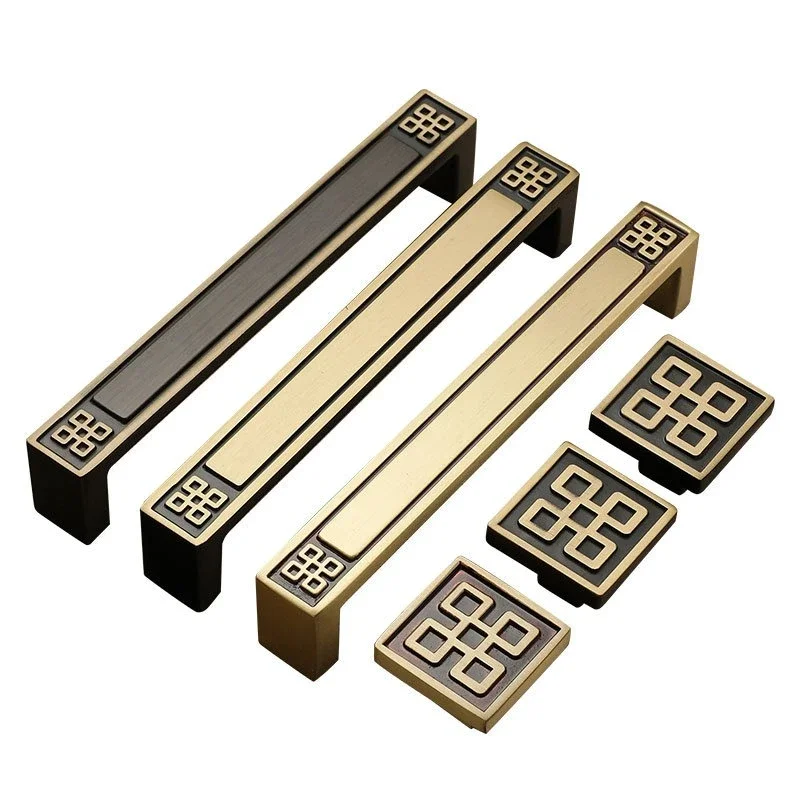yesBrass New Chinese Style Cabinet Door Handle  Modern Simple Shoe Cabinet High-end Light Luxury Wardrobe Door Handle Knob