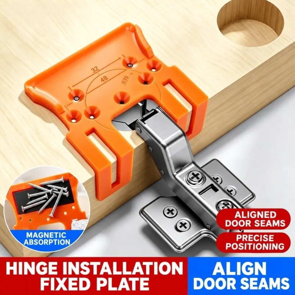 2mm Hinge Installation Fixture Magnetic Plastic Hinge Drilling Tool Hinge Installation Positioning Piece Furniture Assembly