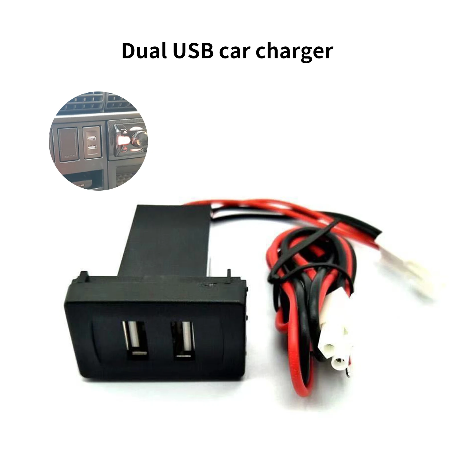 Cargador USB Dual para coche, enchufe adaptador basculante de 2.1A para VW Transport T4 Light, Panel de interruptor de enchufe incorporado