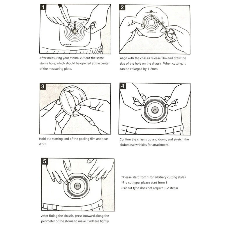 Disposable Ostomy Belt Baseplates Colostomy Bags Two-Piece System Stoma Care Base Plate Soft Touch Shear Hole 20-40mm