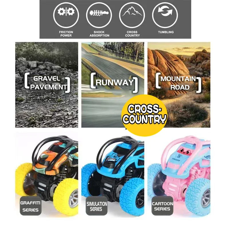 Véhicule tout-terrain à quatre roues motrices à inertie, résistance au molette, force arrière, voiture de sport, jouets pour enfants, nouvelle collection