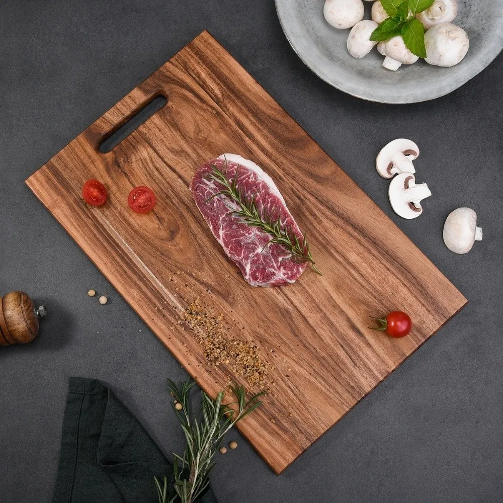 

Thickened Solid Wood Cutting Boards Rectangle Shape Smooth Surface Chopping Board Natural Color Wood Chopping Block Food Serving