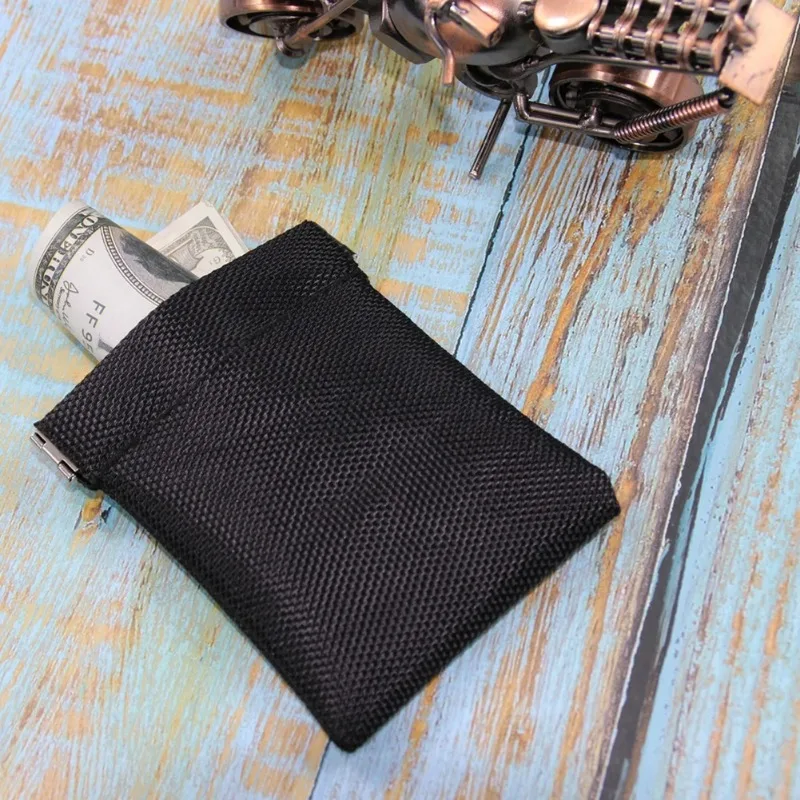 Black Coin Purse Small Earphones Wallet Bag Key Business Credit Card Holder Money Change Pouch Zipper Women Men Kids Girl 카드지갑