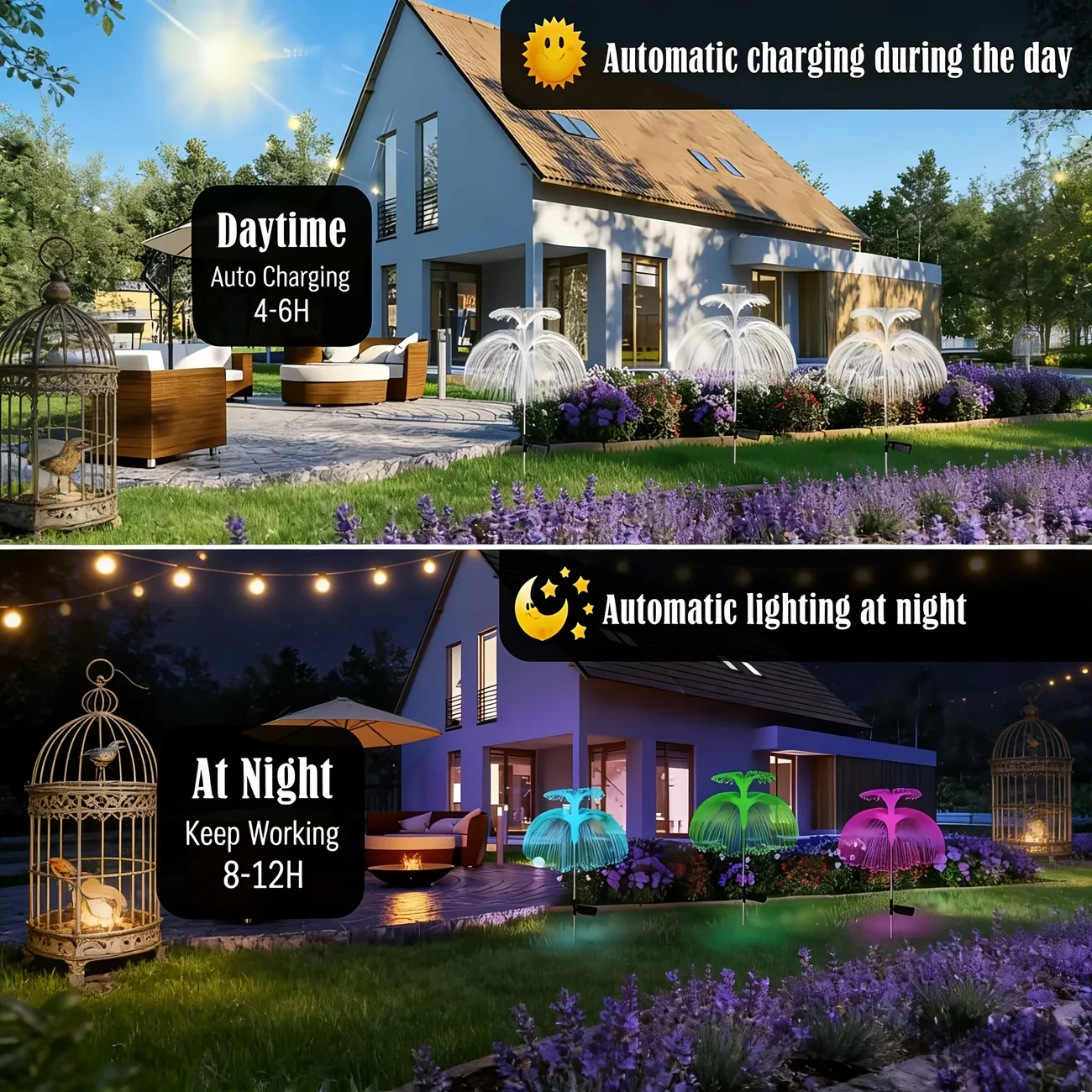 1PC 7 Color Changing Outdoor L - Outdoor Lighting Jellyfish ulasan dan harga