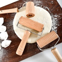 Non-Stick Wooden Rolling Pin for Baking - Professional Dough Roller & Craft Clay Tool, Easy Grip Handle, Dishwasher Safe (Multif
