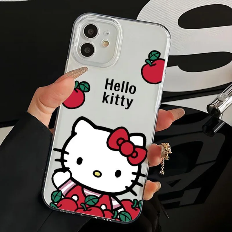 Sanrio Kuromi Hello Kittys Cinnamoroll Case Kawaii IPhone Anime Accessories iPhone 15 14 7 8 Plus 12 13 Pro Max Cover Girl Gifts