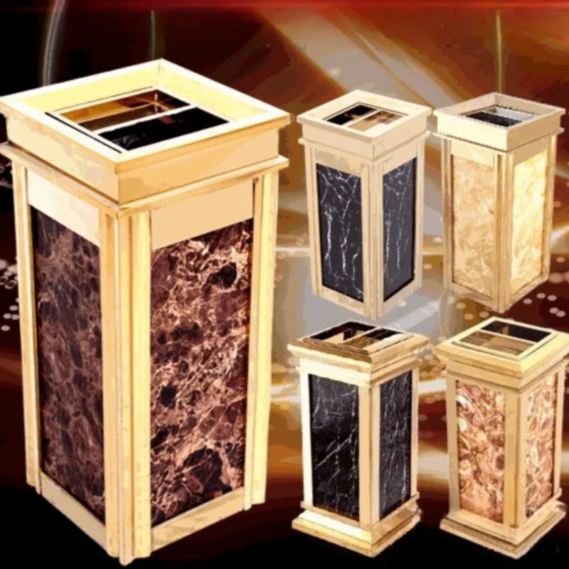 ‌Stainless Steel Cigarette Receptacle with Ashtray - Heavy Duty Floor Standing Ashtray for Hotel Lobby Elevator Corridor