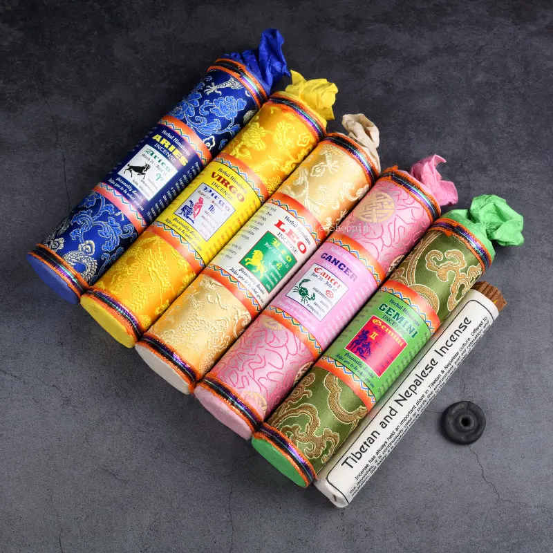 Twelve Zodiac Tibetan Incense Nepal Himalaya Mountain Manual Ancient Method Line Incense DIY Home Indoor Yoga Meditation