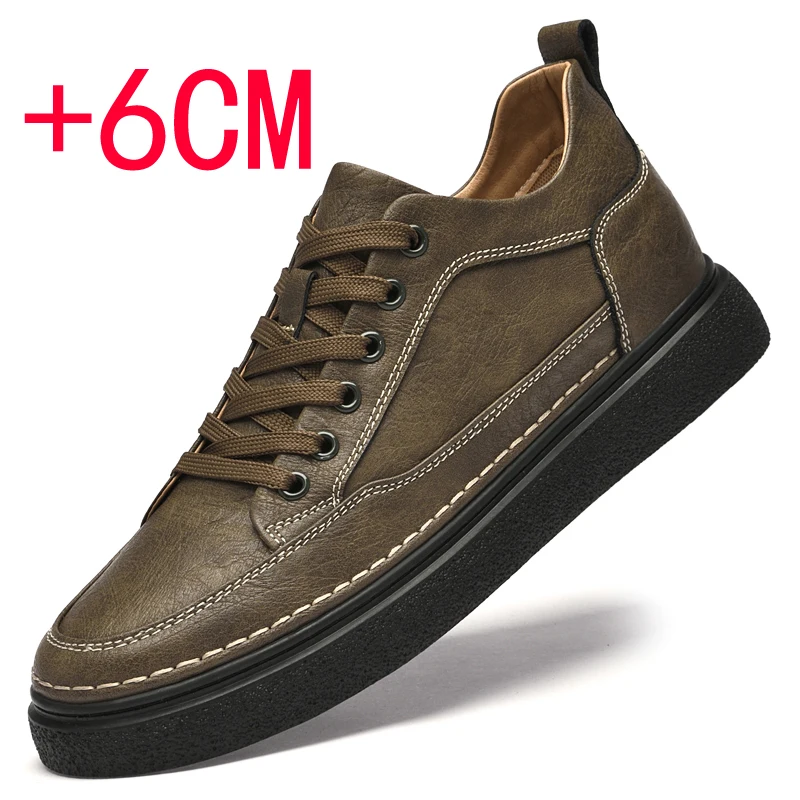 

Casual Men's Shoes Elevated Shoes 6cm Elevated Soft Sole Sports Elevator Men's Shoes Small Foot Men's Oxford Shoes Size 37-43