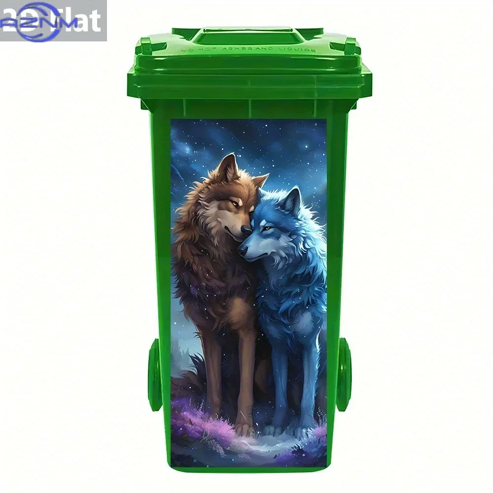 Household Storage Trash Bin 2D Printed Art Decal Unique Ornament for Bin Refurbish
