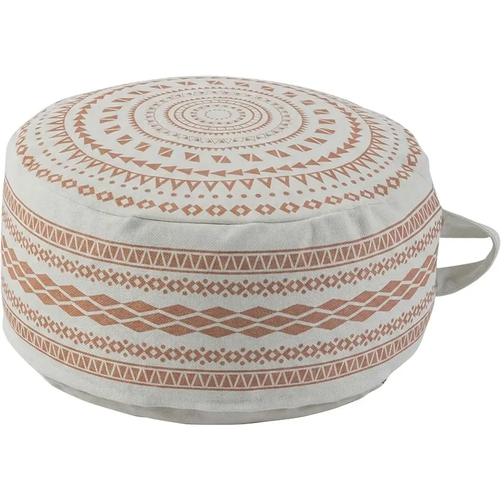 

Unstued Round Pou Cover, Boho Geometric Ottoman ootstool Cover with Handle, Decorative loor Pillow & Storage Bean Bag or Living