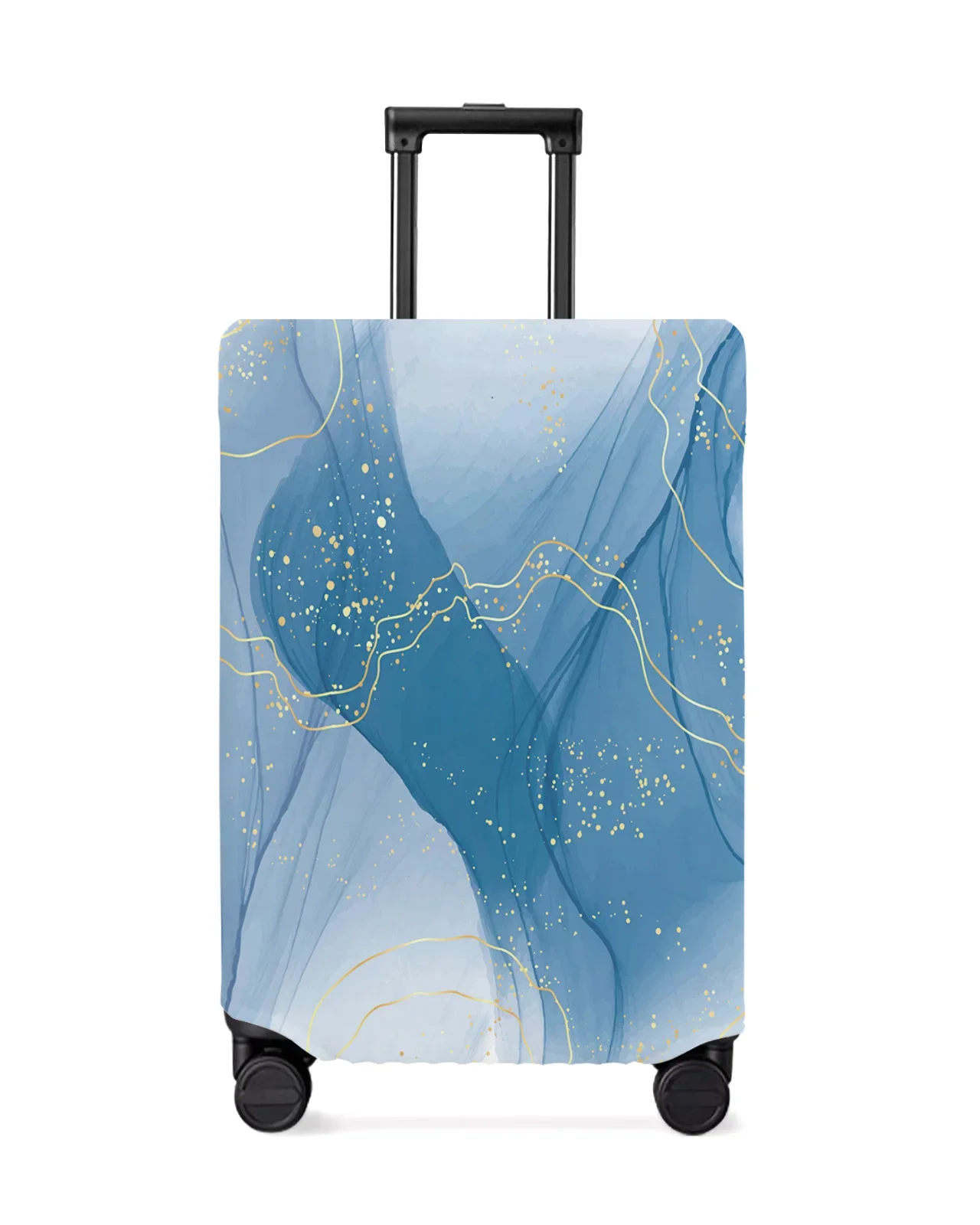 Marble Line Blue Gradient Luggage Cover Stretch Suitcase Protector Baggage Dust Case Cover for 18-32 Inch Travel Suitcase Case