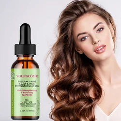 Rosemary Mint Hair Growth Oil Preventing Hair Dryness Split Moisturizing Gentle Nourishing Soft Glossy Organics Hair Care Oil