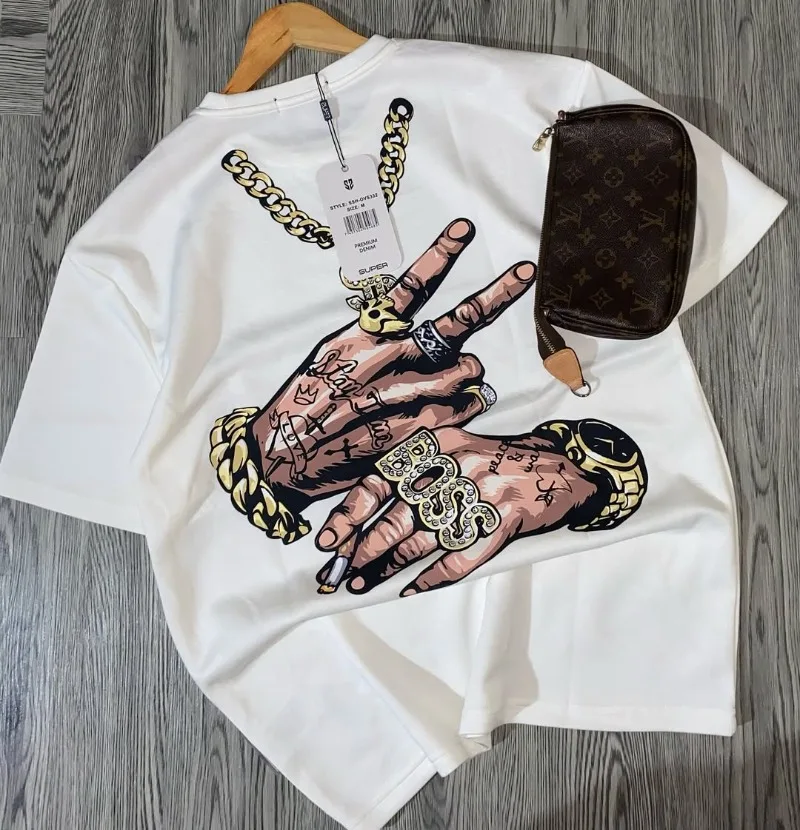 

Хип-хоп ретро панк кольцо с черепом золотая цепочка с принтом повседневная рубашка Y2K High Street готический оверсайз мужская свободная рубашка с короткими рукавами