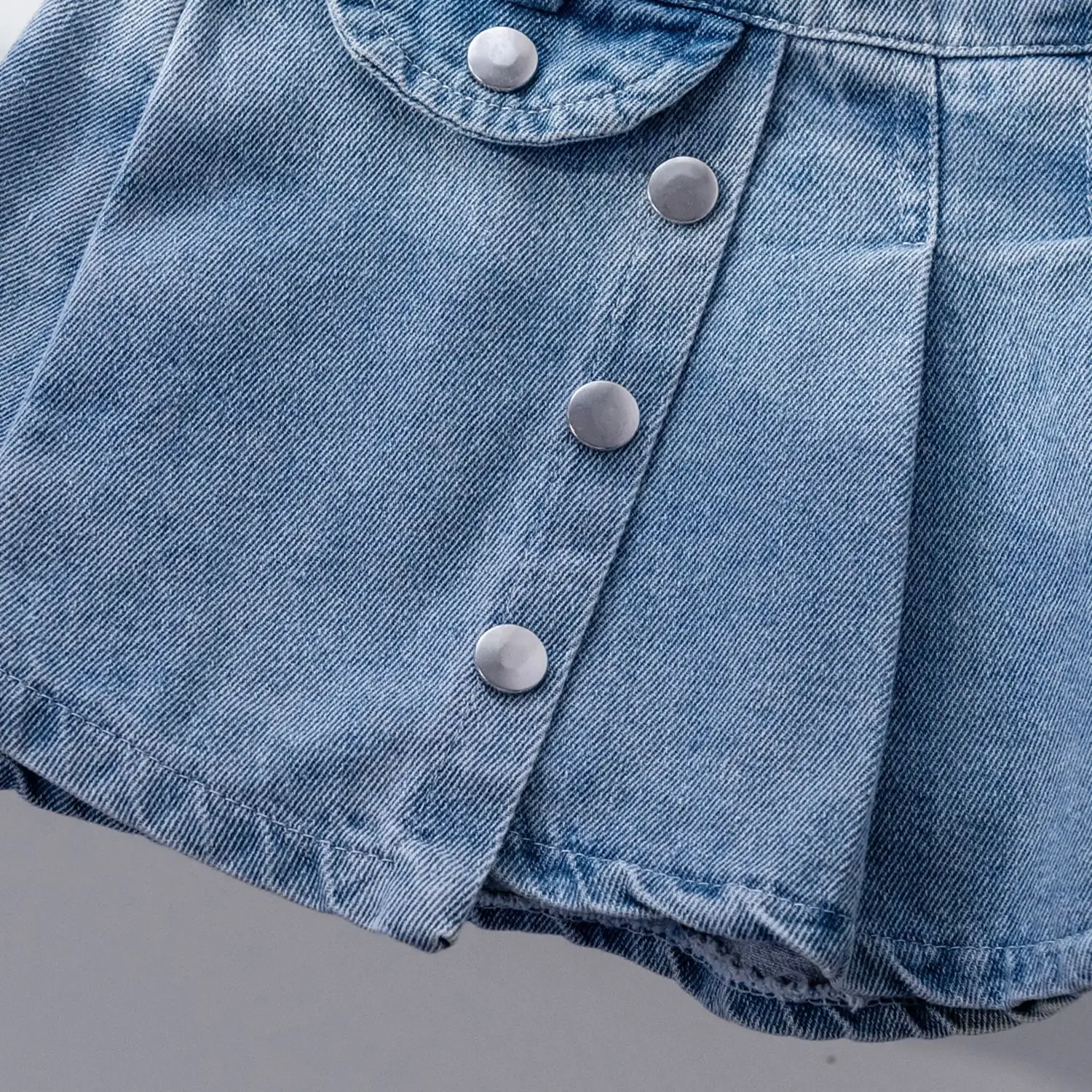 Girls\' Summer Denim Pleated Skirt 2024 New Korean Soft Denim High Waist A-line Half Skirts Slim Princess Skirt 2-6Years Old