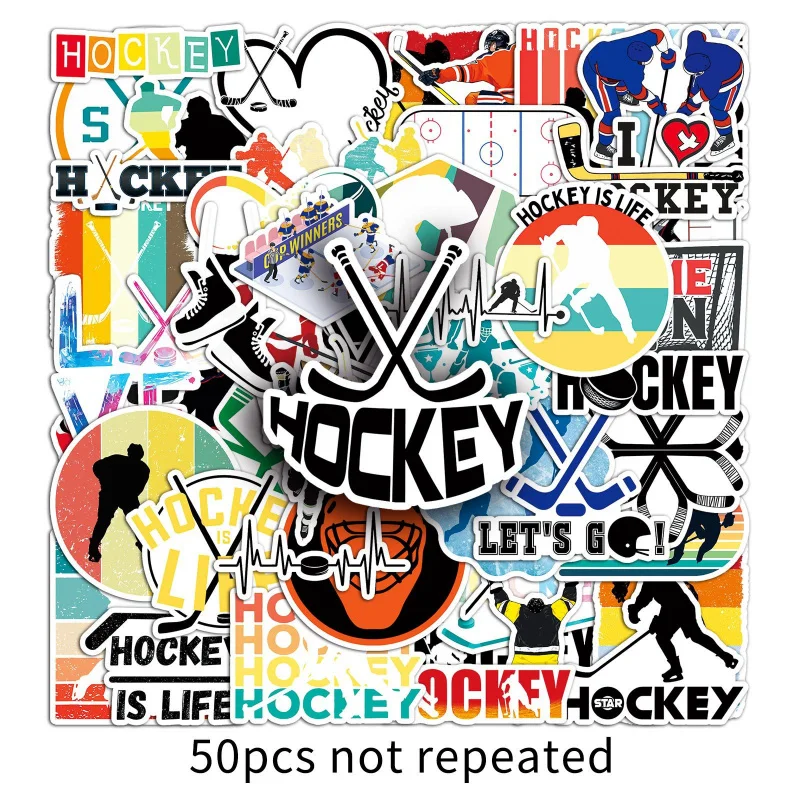 50Zhang Hockey Graffiti Adesivos Personalizados Decoração Esportiva Copo de Celular Adesivos de Bagagem