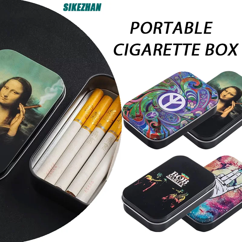Metal Tin Cigarettes Storage Box Tobacco Humidor Roll Paper Box Portable Smoking Accessories Multifunctional Gift Sealing Smoke