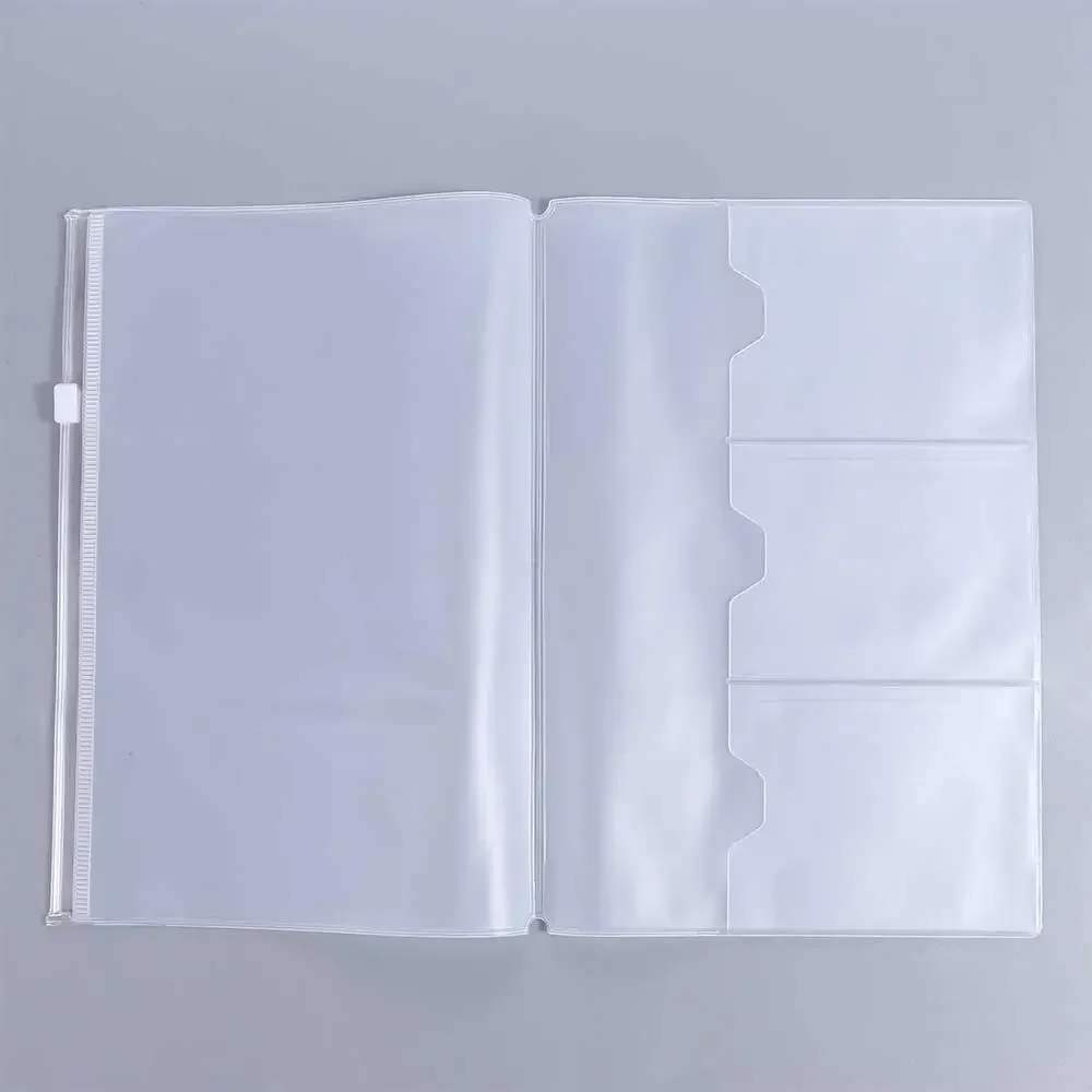 Card Holder Storage Pocket Passport Notebook Zipper Bag PVC Zipper Bag Journal Planner Card Holder Notebook Storage Bag