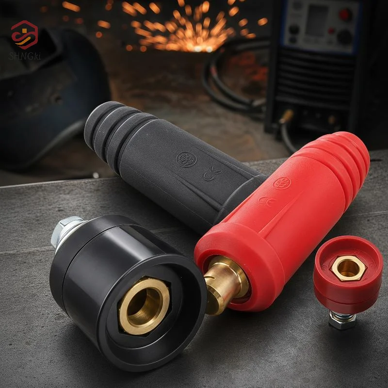 European Style Welder Quick Connectors Insulated Rubber Shell Brass Fittings For Industrial Welding Repair
