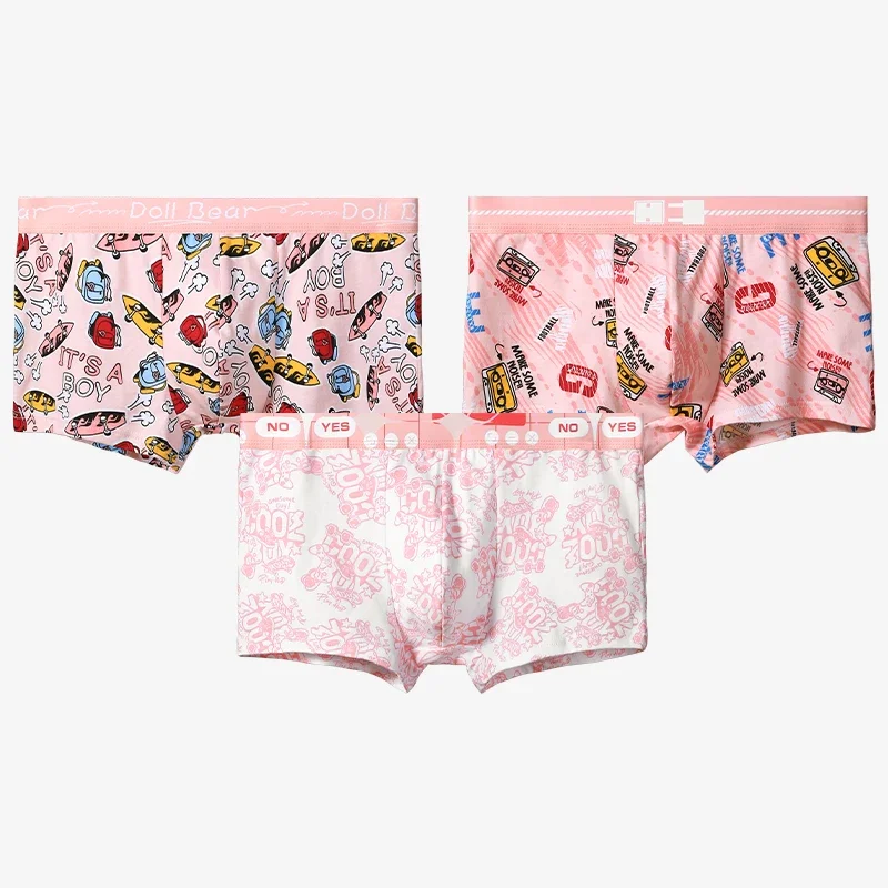 

3PCS Men's cotton underwear antibacterial boxer shorts head large size youth boxers men's sports comfortable underpants