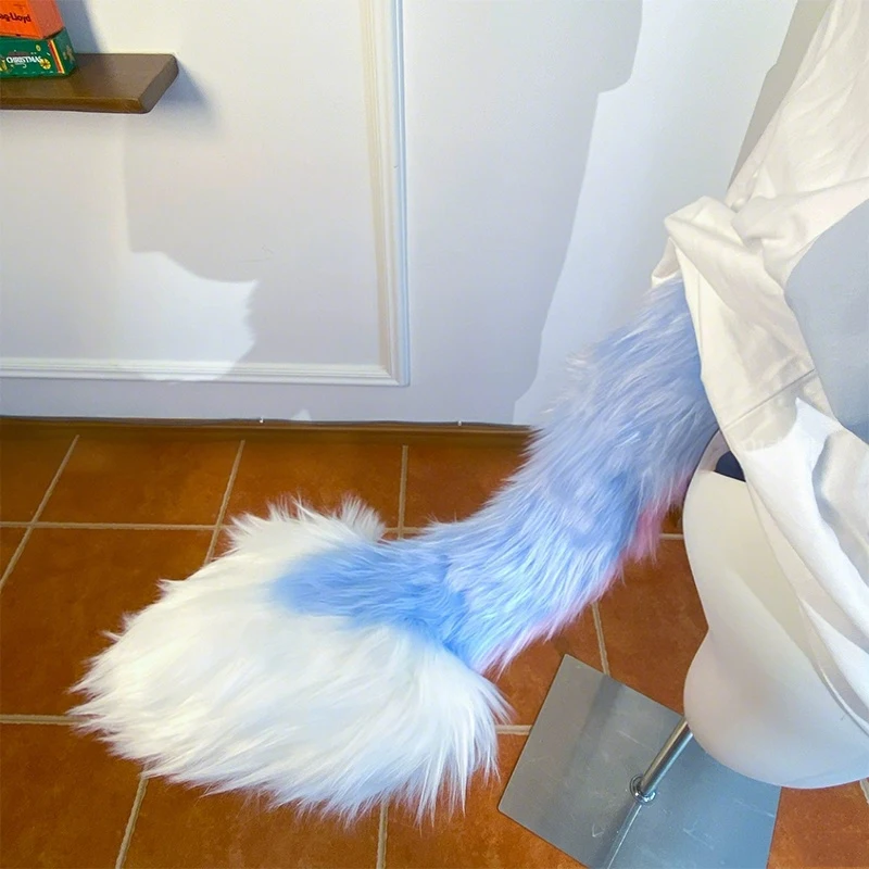 롤 플레잉 벨트 플러시 드래곤 테일 귀여운 늑대 개 코스프레 액세서리 할로윈 파티 어린이 선물 70cm 털꼬리 의상 소품