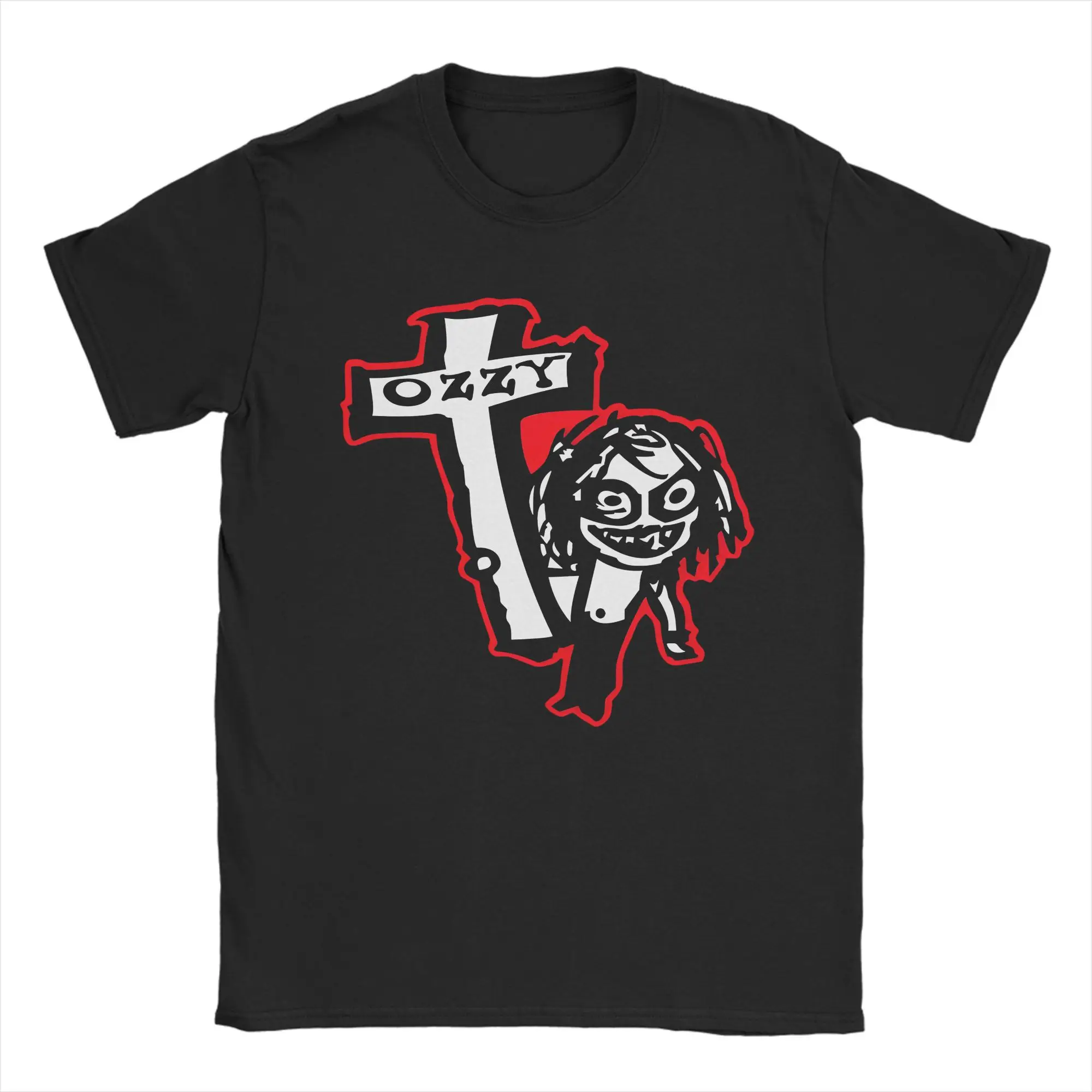 رجل تي شيرت أسود السبت الكرتون أوزي أوزبورن تي شيرت الصيف تي شيرت خمر عادية ملابس علوية من القطن الخالص هدية عيد ميلاد