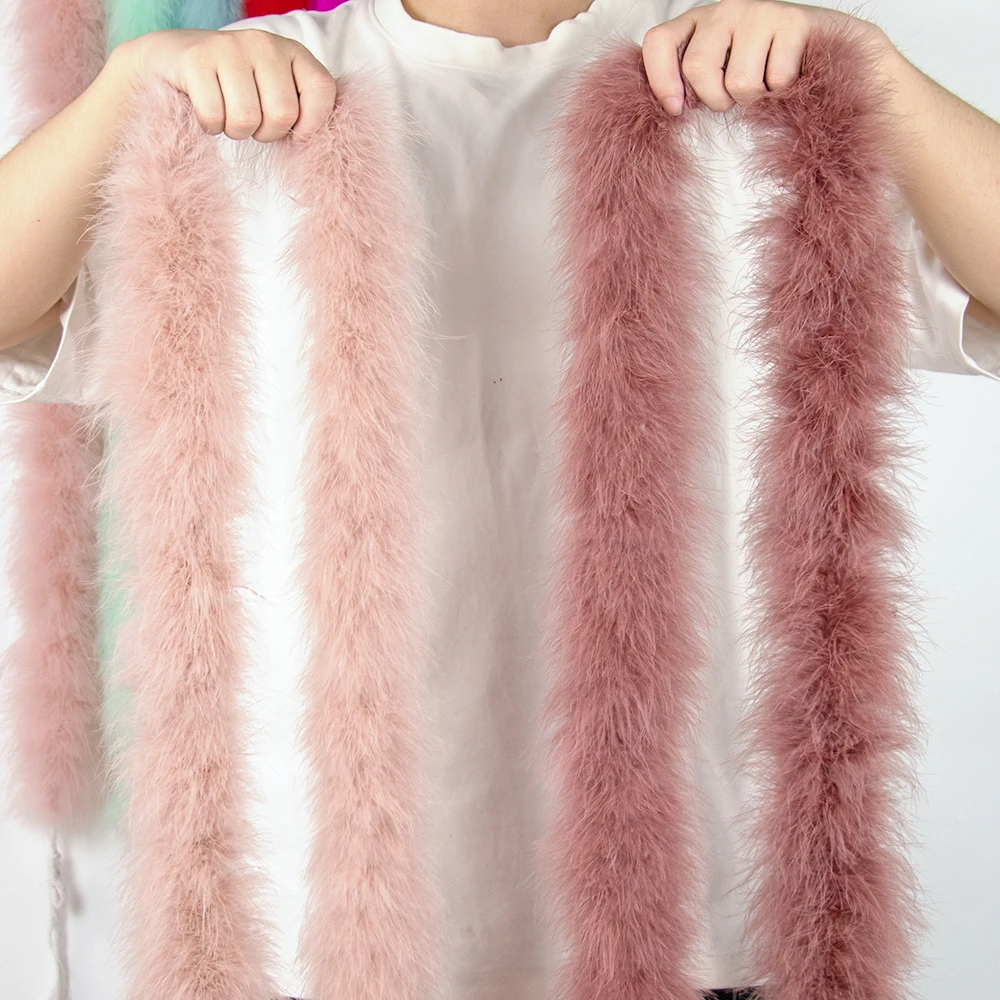 Wholesale 50g Fluffy Colored Marabou Boa Turkey Feathers Ribbon Scarf for Wedding Dress Decoration Sewing Crafts High Quality