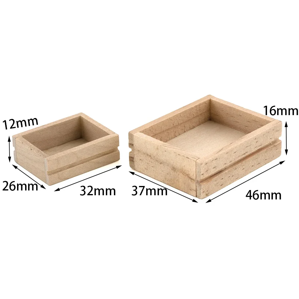 1/12 Doll House Miniature Wooden Box Simulation Storage Box Model Toys for Mini Decoration Dollhouse Accessories