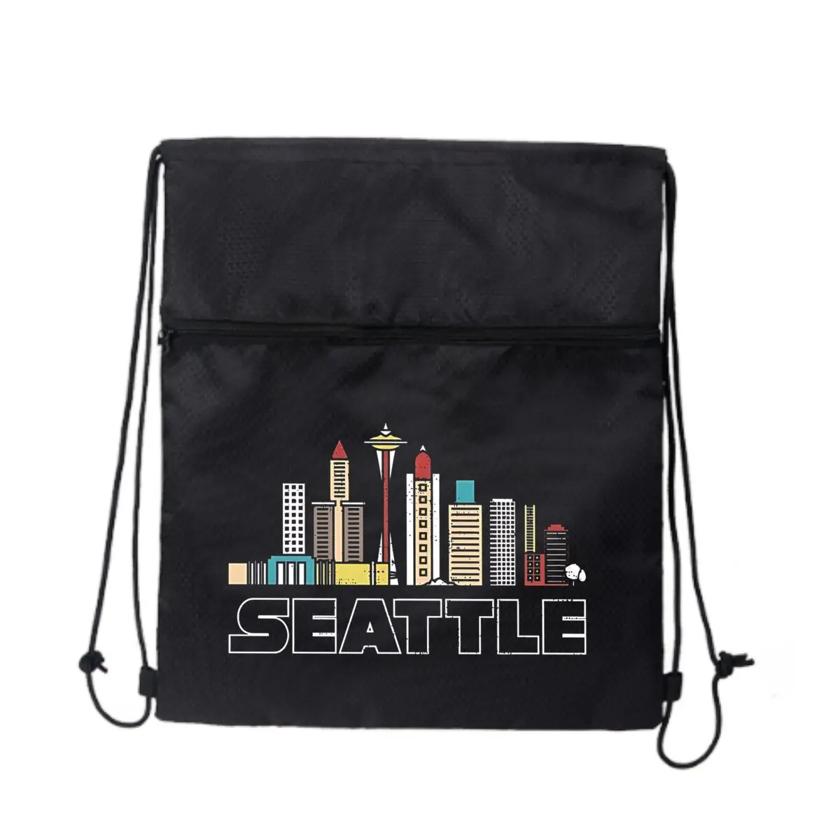 

City Art Holds Travel Tale Черная велосипедная сумка на молнии на шнурке Компактная для велосипедных предметов первой необходимости