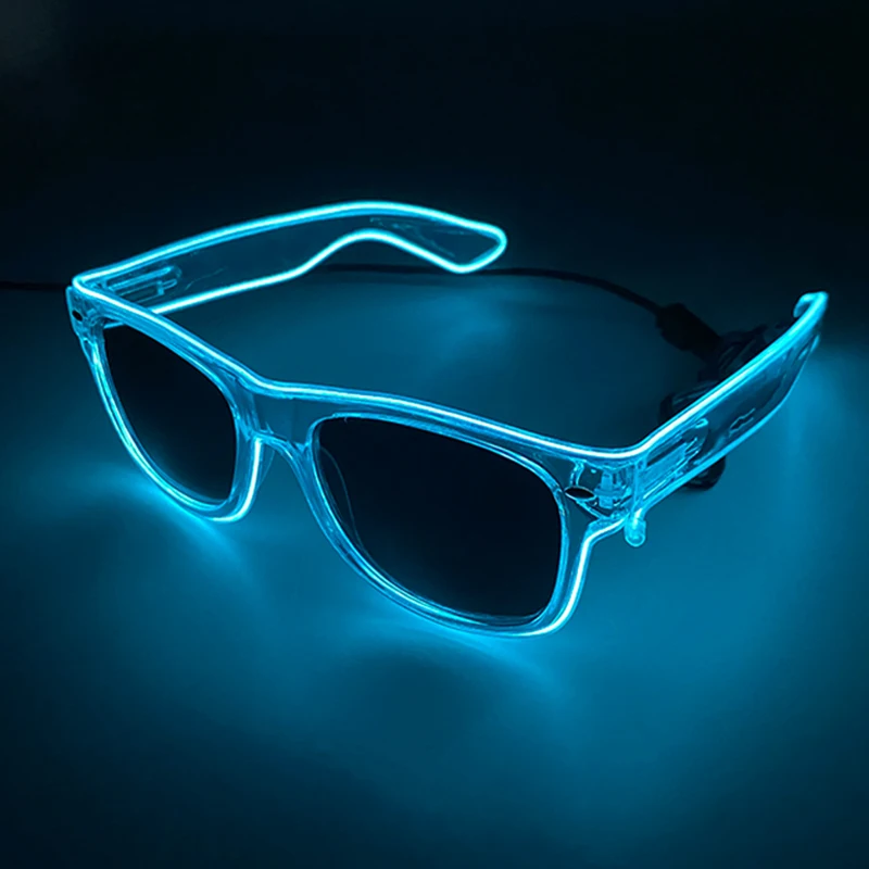 2024 Luminous LED Glasses Bachelorette Party Glow Sunglasses With Light Neon Fluorescent Decorative Bar Glasses Birthday Props