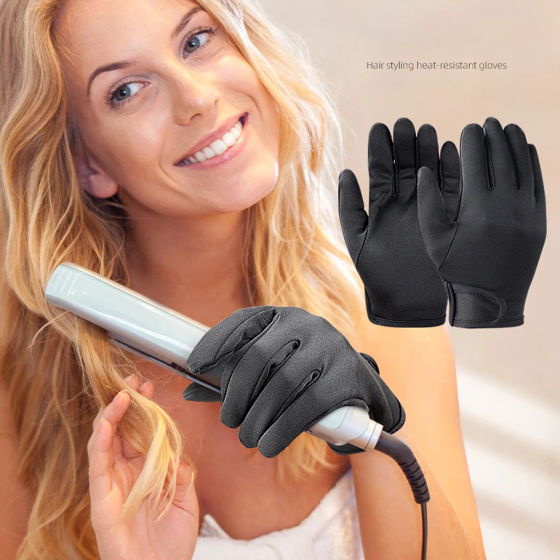 1Pcs Multifunction Heat Resistant Gloves Reusable Black Cotton Gloves Use With Curling Iron Professional Hair Styling Tool