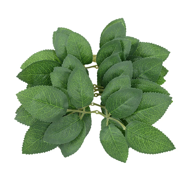 

60Pcs Simulation Green Leaf Rose Leaves Christmas Decorations for DIY Home Wedding Bride Wrist Decorative Leaf Artificial Plants