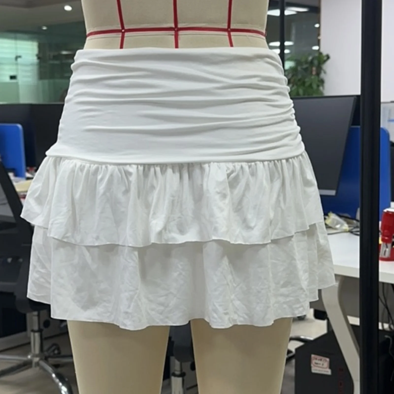 Women's Summer Solid Color Mini Skirts Fashion Low Waist Tiered Ruffle Skirt for Daily, Travel, Parties