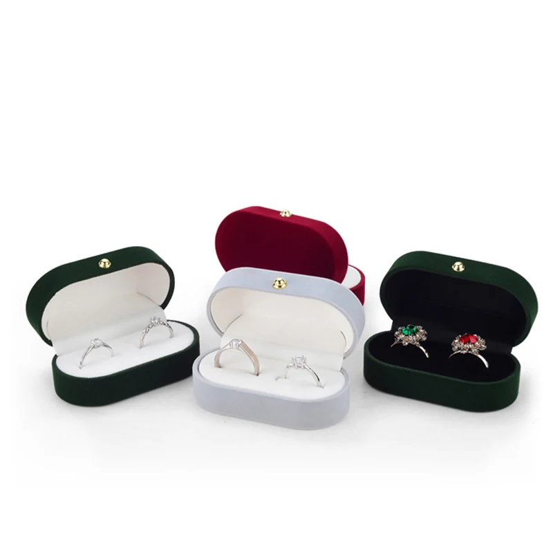 New Velvet Double Ring Box for Engagement