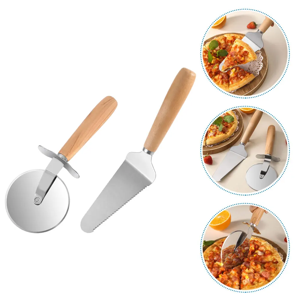 

1 set Stainless Steel Pizza Cutter Smooth Surface Easy Clean Baking Roller Wheel S wich Triangular Shovel Ideal for Kitchen