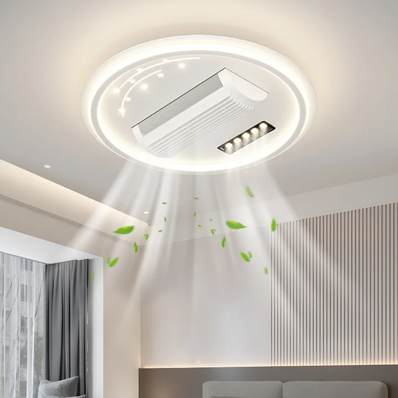 モダンな LED リーフフリーシーリングファン 6 スピードシーリングライトリモコンリビングルーム寝室子供部屋ファンライトホーム照明