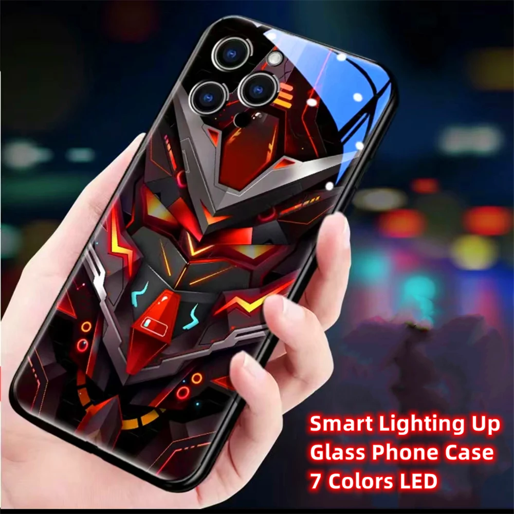 Azure Warship Pattern Sprachgesteuerte LED-Leuchtende Handyhülle für Samsung S26 S25 S24 S23 S22 S21 S20 Plus Ultra – Detail 30